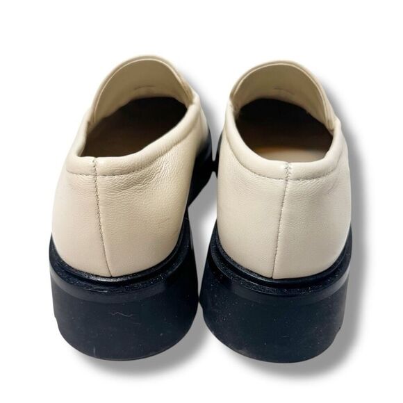 Vince Robin Leather Loafer in Moonlight Cream Lug Soled Heeled Women’s Size 7.5 - Picture 5 of 11